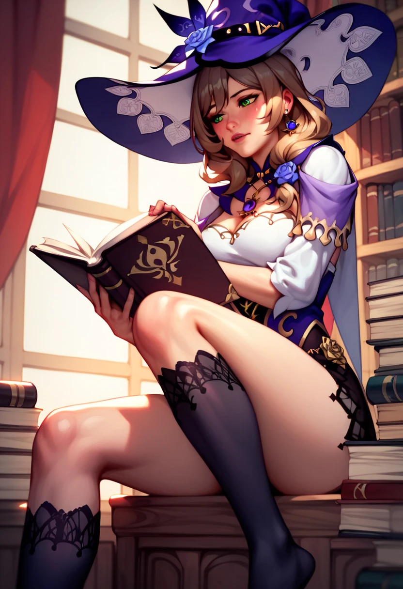 8k image quality, top quality, masterpiece, photorealism, movie look, detailed description, detailed smiled expression, Hogwarts School of Witchcraft and Wizardry, in the bedroom, 6th grade female student, solo,  front open black long robe, sit on bed, sweaty body, ((white classic briefs)), (((white bikini underwear))), fleshy inner thighs, (((Hermione Granger played by Emma Watson)))), sexy posing, (((nsfw)))