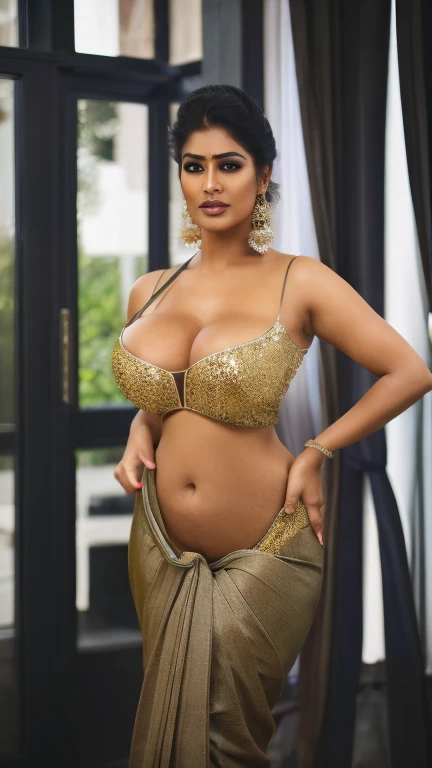 50yo mature MILF Anushka Shetty,((best quality)), ((masterpiece)), ((realistic)), eye kajal, mascara, red lips, sensual Beauty, provoking body, extreme sweat, sweat soaked skin, slight stretch marks, alluring figure, bulging figure, thick charming lady, curvy, thick navel, full figured woman, eye kajal, massive breast, full body, styled hair, pierced eyes, female face,royal aura, trend on artstation , sharp focus, studio photo, intricate detail, very detailed, detailed eye, illustration, very detailed, sharp focus, digital render, professional, 4k