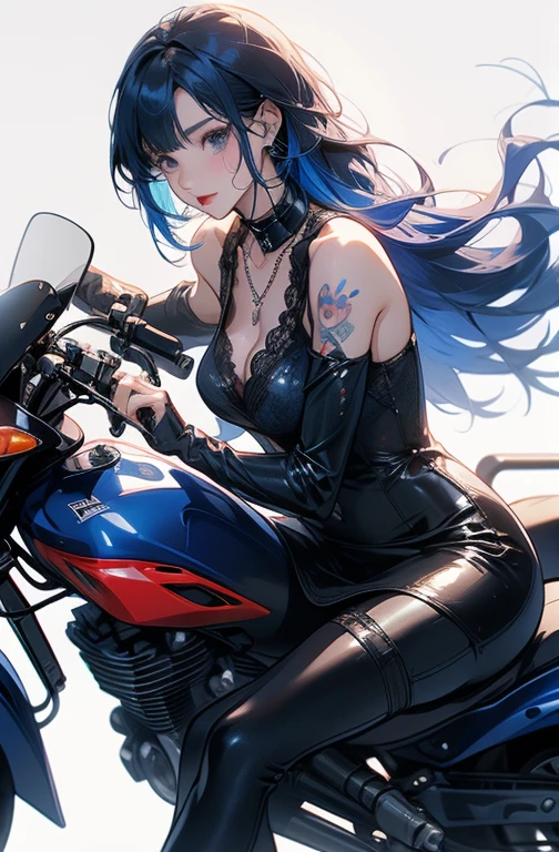 NSFM1.9. Showing Off Her 、NSFM1.9 Showing Off、
One Girl、
Highest quality、masterpiece、Arc Records characters、Ariel、Wearing black pants、I can see her thighs、The belly button is visible、Wearing a black leather jacket、One Girl、Blue Hair、long hair、Holding a gun in his right hand、Looking Back、Left facing、