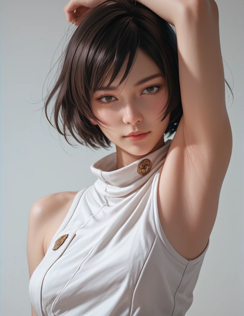 Mai, Portrait, masterpiece, 8k, ultra high quality, ultra realistic, ultra high definition, anime art, cute, seductive, armpits visible