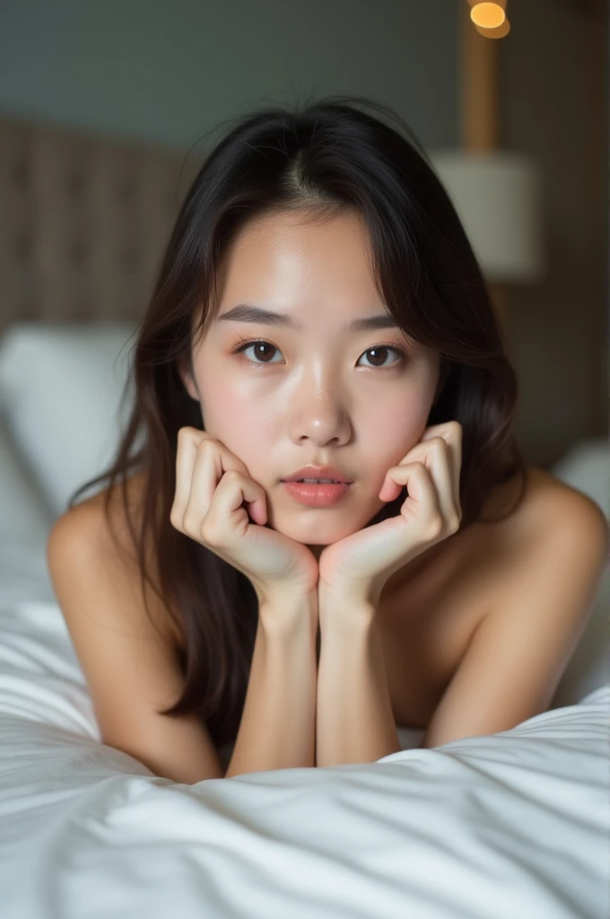 Realistic photo, 25 year old Japanese woman, nude, Lie on the bed with your legs spread, Detailed face and body, Natural light, High resolution, photoRealistic, (Highest quality,8k,High resolution,masterpiece:1.2),Very detailed,(Realistic,photoRealistic,photo-Realistic:1.37),Realistic skin texture,Fine eyes and lips,Beautifully detailed face,Long eyelashes,Smooth Skin,Natural body shape