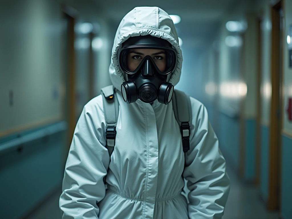 Generate an image of person who wear ppe.