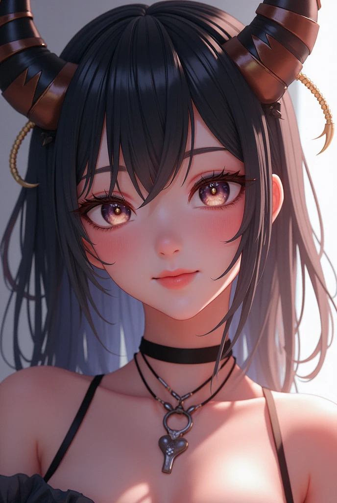 score_9,score_8_up,score_7_up,score_6_up BREAK 1girl,(super detailed shadows , soft lights:1.1),(rendered details:1),profesional illustration,cinematic lights,dramatic lights,looking at viewer,red eyes,super detailed and rendered eyes,succubus,horns,shirt,cleavage,medium close up,from above,
