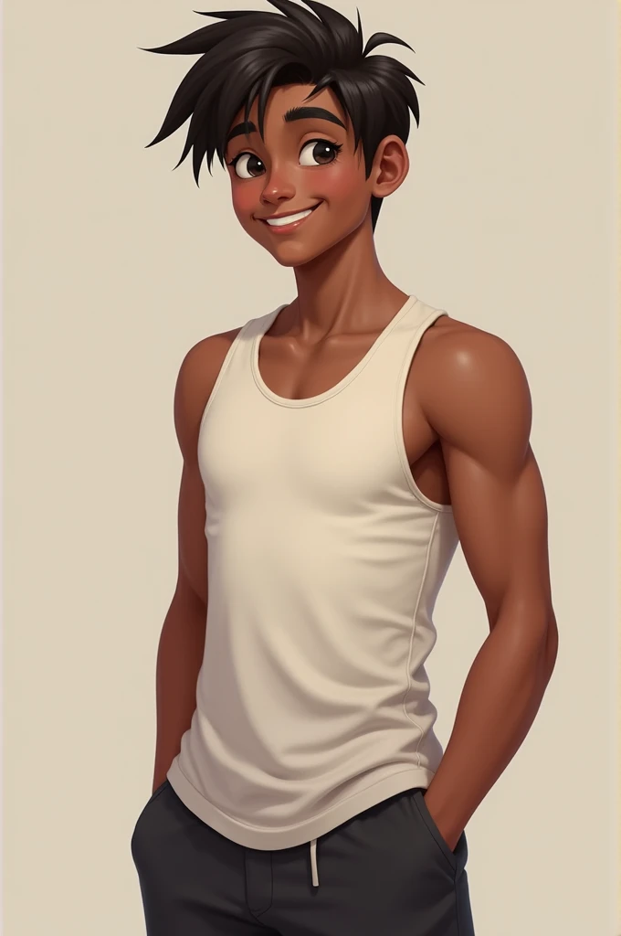 Teen boy , boy wears a crop top shirt and no pants, beautiful legs, hot summer, highest quality, half naked, naked ass, tan, latino, exposed ass, booty shorts