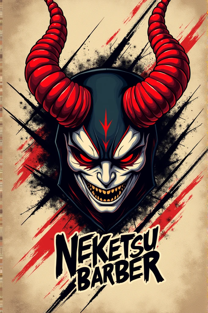 Fait moi un logo avec le masque de kaneki ken et le mot oseni