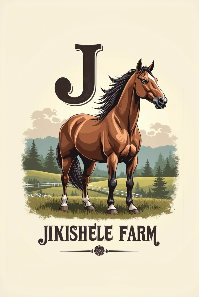 Livestock and horse farm logo with these initial letters (j, m)