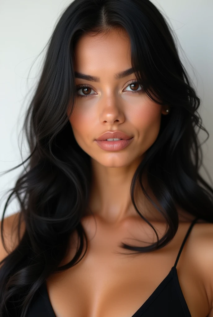 morena, Cabello largo, porno