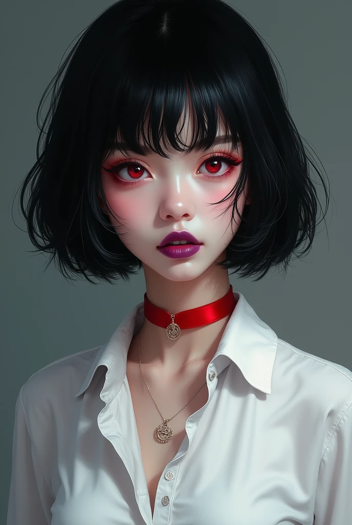 (best quality, sketch:1.2),actual,illustrator,Vixen，Japanese cartoons,1 girl, Detailed lips, ，Fangs，hand，hairy，Off-shoulder， black and white gradient background,Neon hair,Texture cropping, masterpiece, The style is vintage, Deep Black 