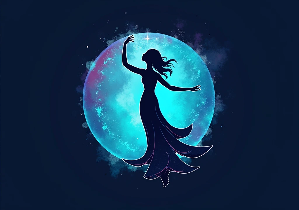 Create a dynamic logo showcasing the mythological charm of Nuwa flying, using a minimalist style and delicate lines.
Use purple as the primary background color, with yellow, blue, and red for details.
The lines should reflect Nuwa's elegance and power while flying.
Incorporate symbols related to Nuwa, such as dragon tails or mysterious clouds, to emphasize her mystique.
