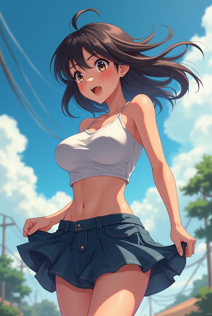 ((masterpiece、4k、8K(masterpiece, highest quality:1.6), thighs, beautiful girl, garden, blue sky, looking at the viewer, thin waist, official art, Raw photo, incredibly absurd, face light, dynamic lighting, cinematic lighting, surreal, High resolution, photo shoot, sharp focus, most detailed, very detailed, super detailed, finely, very detailed目と顔,fluttering grass,(spring,cherry blossomsの花),petal,(Lens flare),altocumulus,bright light,cool breeze,(shade) internal [cherry blossoms],grassland,.best image quality，naked，wipe panties，publish one&#39;chest of，sexy and excited，beautiful breasts,white skin,pointed chest,erect nipples,porn images，lots of sweat，wet costume，wet body，See through，underskirt lift，nipple slip from，cum on chest，bun hair,transparent clothes,seaside sandy beach,((bulge skirt)), ((The wind blows up my skirt)), ((white cotton panties)), break, ((strong wind from the front)), (embarrassing:1.6), ((blush)), ((shocked:1.6)), super dense skin, table top:1.4, Photoreal, highest quality, beautiful lighting, Complex, high detail, sharp focus, (Raw photo, 8K resolution, ultra hd, film grain), perfect style, beautiful and detailed face, detailed and beautiful eyes, symmetrical eyes, close to the viewer, ((facing the front)), (anatomically correct), ((curved body)), (windy upskirt:1.5), ((wind lift:1.5)), (blown by the wind:1.5), (medium shot:1.4), (perfect hands, fine fingers):1.5