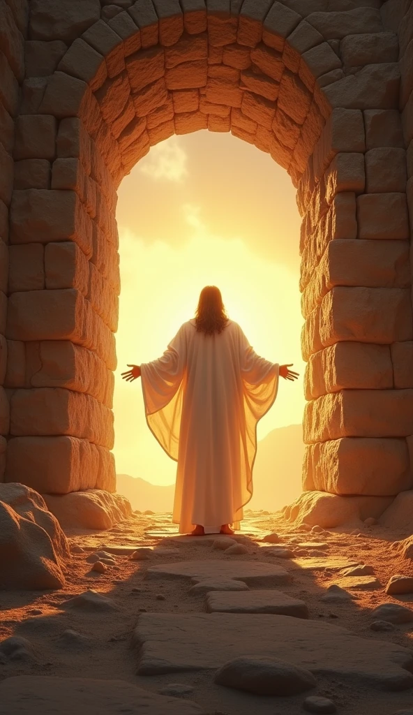 An ultra-realistic and visually striking image of Jesus Christ standing ...