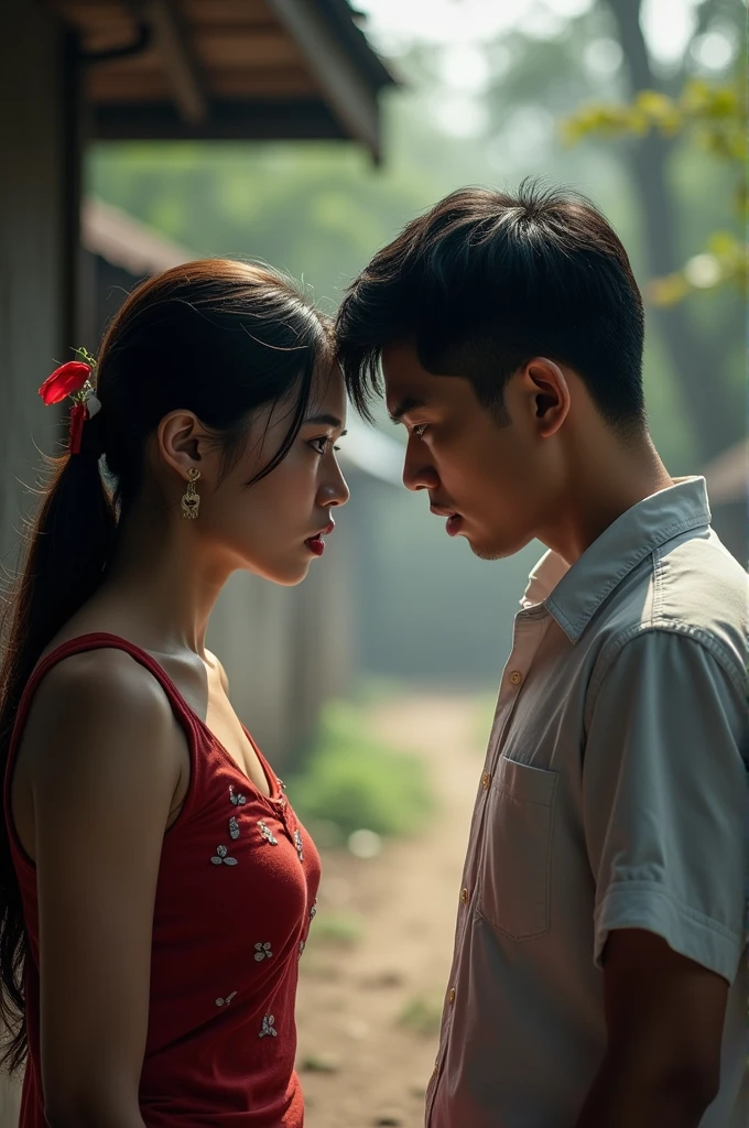 Chinese, very cute beautiful woman, a boy blindfold vomiting bloody in mouth sadism