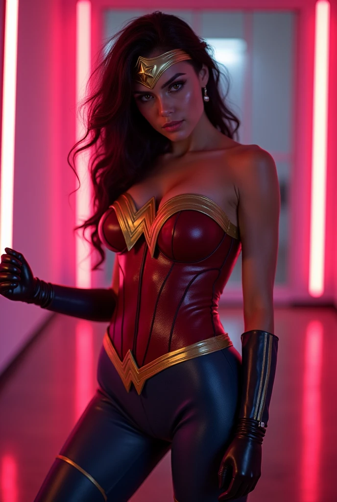 Busty oriental sunade wears a bikini character captain marvel,4D,8K, hyperrealistic, Hyperdetail