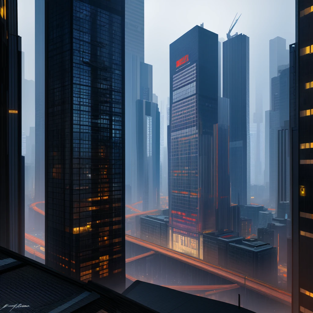 ((masterpiece)),(( top quality)),(( high detail)),(( realistic ,)) Future City,  Architecture view from the city , Bazaar,  futuristic railway line,  cyberpunk, building,   knight , European city, rain, neon