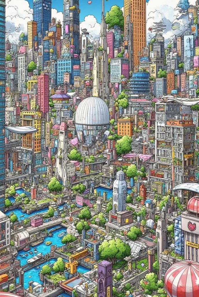 A highly detailed illustration of a futuristic city, complex texture, intricate artwork, ultra detailed,