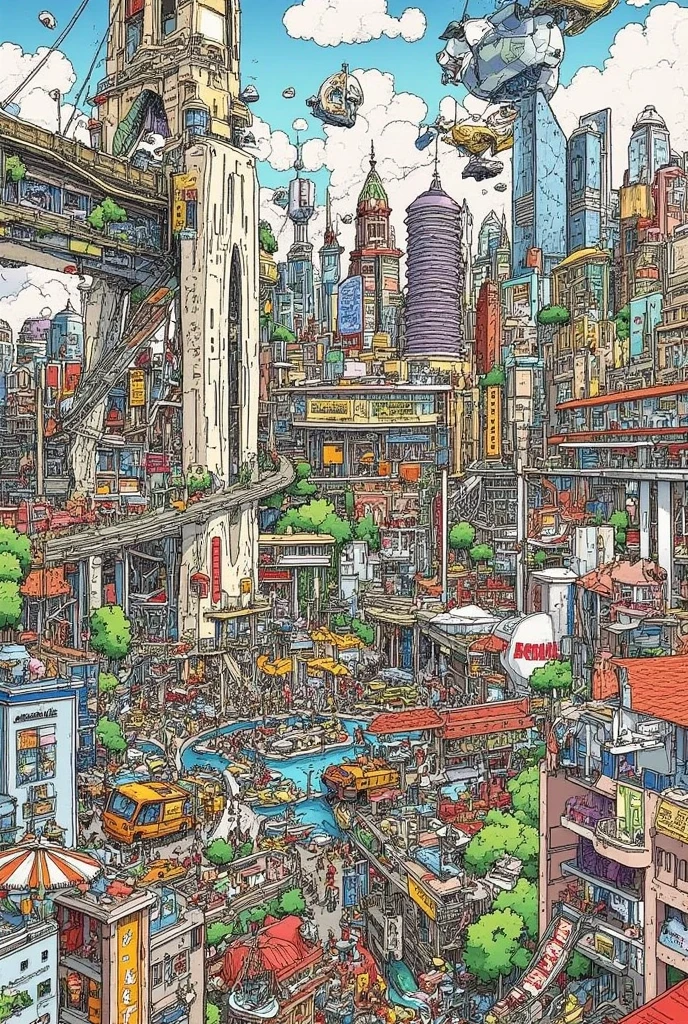 A highly detailed illustration of a futuristic city, complex texture, intricate artwork, ultra detailed,