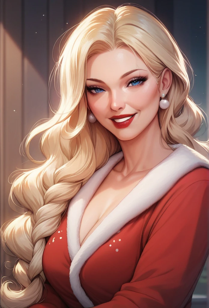 Realistic photo of a beautiful elegant lady, wearing a sexy grinch Christmas outfit, very sexy medium breasts, blue eyes, ultra-realistic blonde hair, Christmas atmosphere, anywhere, in any position