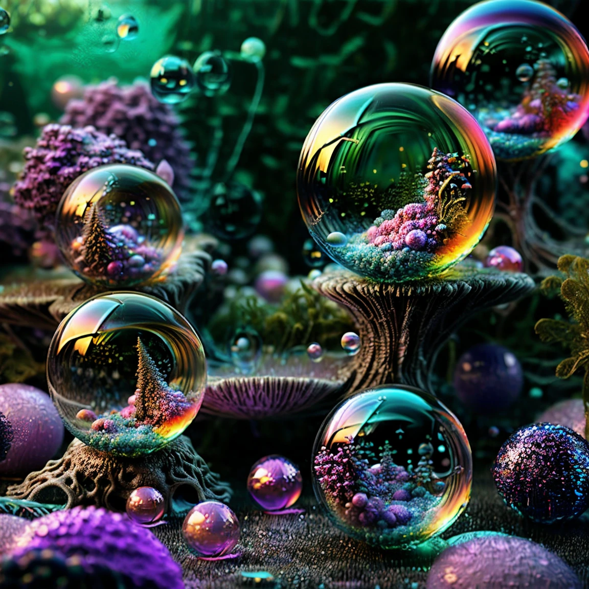  3dglass-like environment,shimmering glass bubbles morphing out of swirling colors, neon colors twisted through glass orbs and melting to drip into glass spheres, colored liquid fizzing to the ground, glowing light and reflecting,4d mandelbulb psychedelic landscape, depth of field,award winning masterpiece,pixel art, portrait,photography,photorealistic,hyperdetailed, glassmorphism,sparkle,God rays,optical illusion,rotational symmetry,reflective light,overexposure,backlighting,symmetrical reflective bubbles and spheres,extremely detailed bubbles and spheres,swirling spirals and vortex,bright vibrant colors popping out from 3d glass spheres,psychedelic underwater brightness glowing with neon colors,glowing colors twist creating holograms. Within a black abyss Intense bright, colorful, perfectly symmetrical glass globes criss crossed back and forth with different colors of laser lights contrasting the glowing light of fizzy liquid within the glass. Stark contrast between bright light colors and dark. photorealistic, cinematic photography, cinematic lighting, cinematic portrait, portrait photography, realistic, realism, ultra detailed, UHDR, full focus, highest quality, hyperrealistic,3D Rendering, 8K Octane, Cinematic, Cinematography, Digital Art, Photorealistic, Pixel Art, Pixel Assets, Depth Of Field, Best Quality, Award Winning, MasterpieceWithin a black abyss Intense bright, colorful, perfectly symmetrical glass globes criss crossed back and forth with different colors of laser lights covering the circumstances of the globes and contrasting the glowing light of acidzlime within the glass. Smaller spheres of glass in luminescent neon pink and neon green liquid fizzing and overflowing with acidic bubbles and emptying out into reflective glass orbs that melt and drip vibrant colorful symetrical patterns that cover the ground and merge together in a quilt of intricate and complex designs. High fantasy, magical effects, hypperrealistic, hyper detailed, very aesthetic.