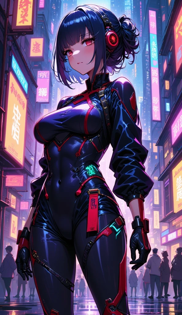 Sfw!!!! there is a woman with small breasts in a corset and a black and white outfit, with Fishnet on breasts, wearing techwear and armor, cyberpunk outfit, wearing japanese techwear, intriguing outfit, all black cyberpunk clothes, cyberpunk style outfit, female cyberpunk anime girl, cyberpunk streetwear, cyberpunk dress, anime girl cosplay, photograph of a techwear woman, cyberpunk anime girl, wearing cyberpunk streetwear, maid outfit --auto --s2