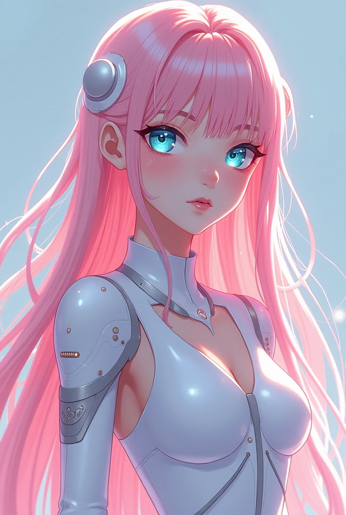 Photorealistic, masterpiece, Korean beauty, very big breasts, tight latex bodysuit, big eyes, very detailed face and eyes, pink hair