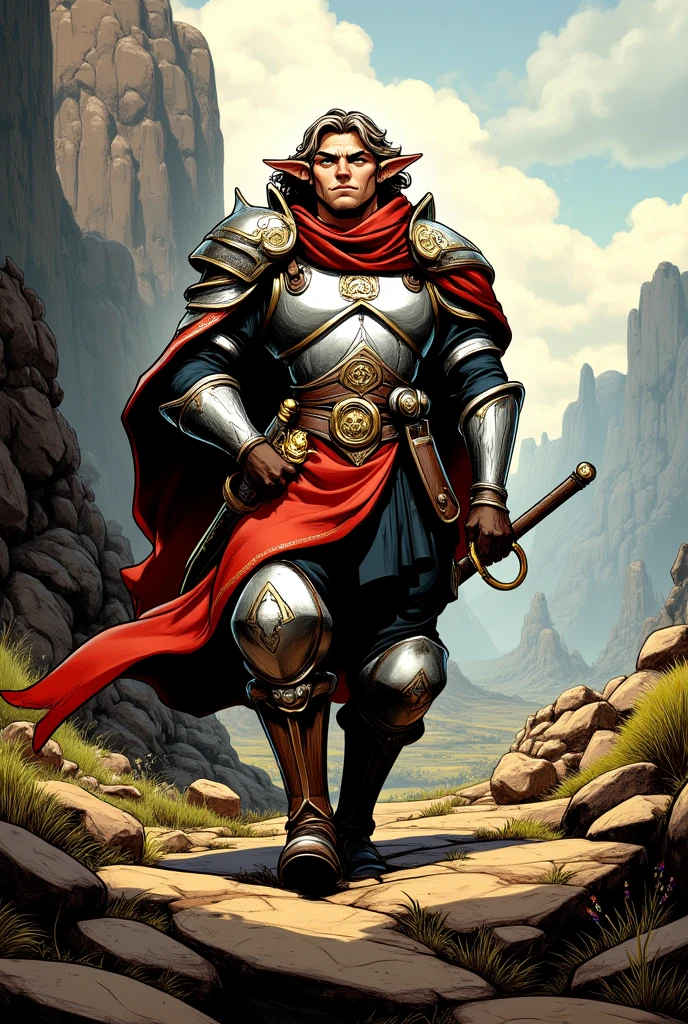 Aldric the Wanderer

Race: Human (with a touch of elf and dwarf) Class: Paladin (Oathsworn) 10 / Ranger (Hunter) 5 Background: Noble Alignment: Lawful Good
