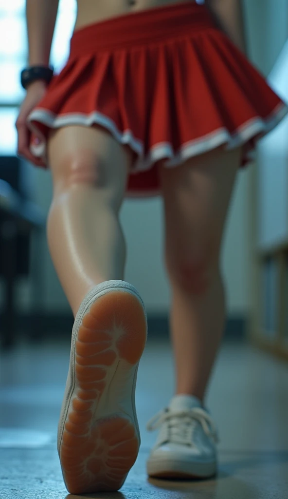 School uniform, female anime girl, (White long  hair:1.5), (Cat ears:1.3), (sweaty:1.2), (leaning forward standing:1.5), (motion line:1.5),  (pee stain:1.5), (Japnese sound effects:2.0), (Japnese sound effects:2.0),