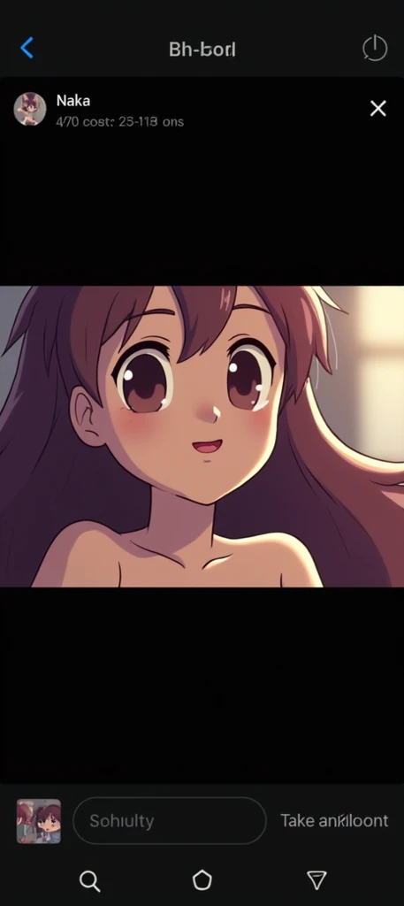 1girl, solo, sexy, Mabel pines, long hair, small breasts, naked, brown eyes, lipstick, portrait, smile, large penis, saliva, deepthroat