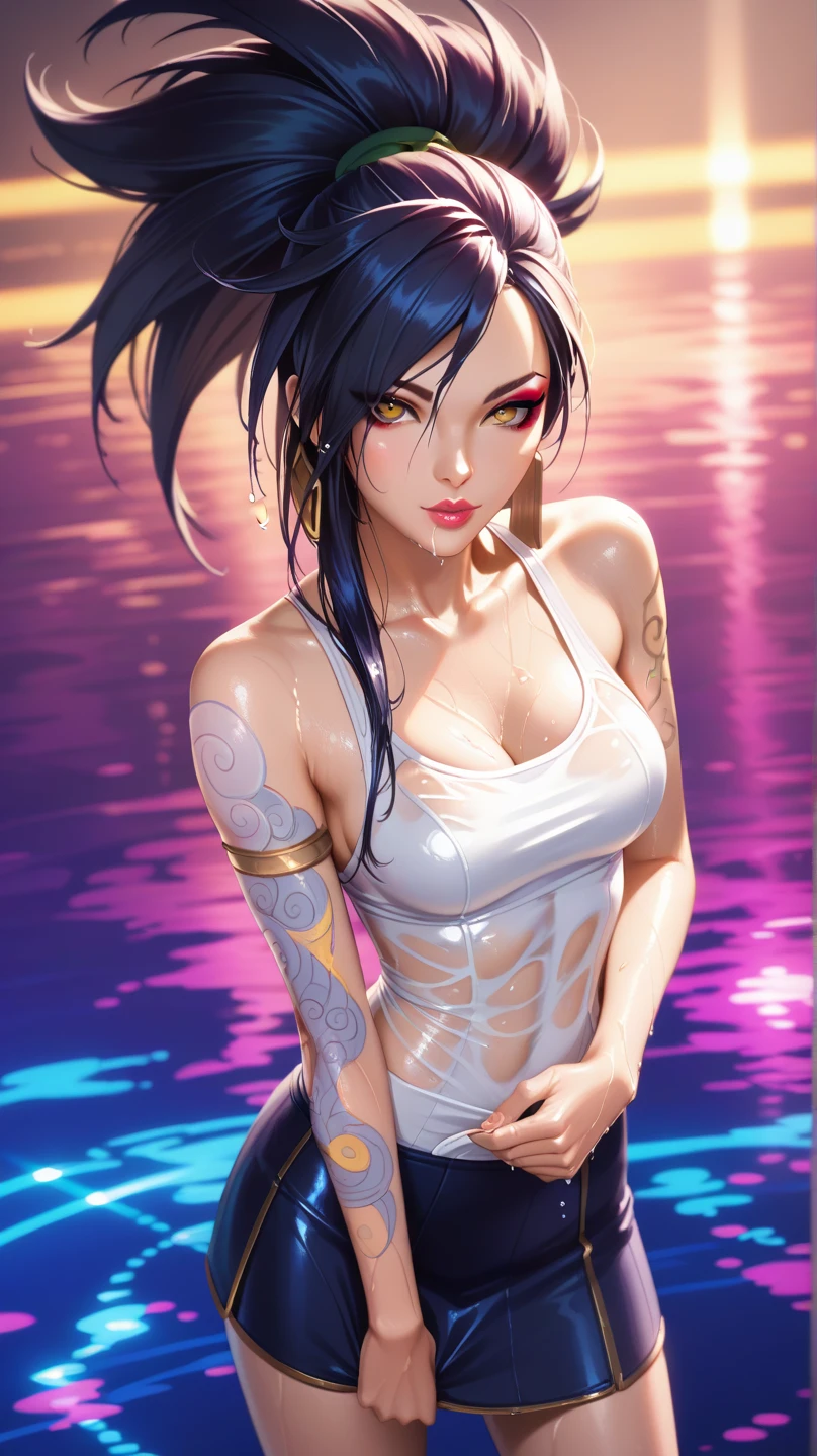 There is a curvaceous woman (large breasts, cleavage) with Tribal tattoos on her body and a tie, a beautiful artwork illustration, stunning digital illustration, jen bartel, exquisite digital illustration, beautiful digital illustration, intricate digital painting, digital painting | intricate, highly detailed vector art, in style of digital illustration, gorgeous digital art, vector behance hd jesper ejsing, beautiful digital artwork