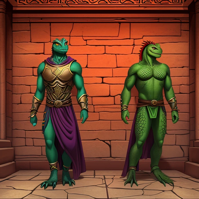 Kobold, scalie, black skin, anthro, male, kobold male, men, flat chested, flat breasts, horns, tribal tattoos, womb tattoo, tail, kobold tail, Tribal clothes, Penetrating gaze, Magic staff with animal skull ornament, cuff gold, neck cuff very thick, in a jungle mangrove, slime loincloth, Warlock Kobold, Crotch bulge,
