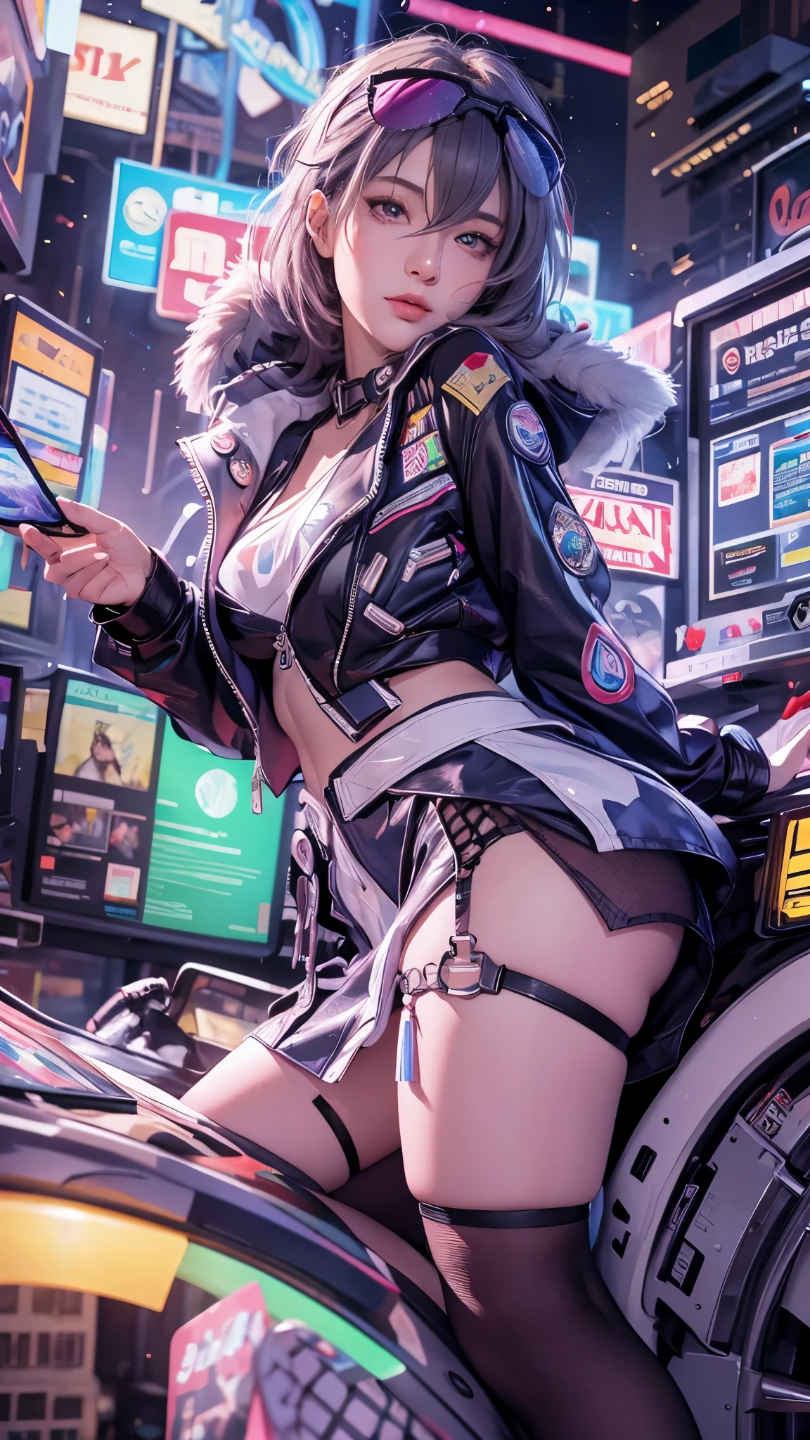 style of anime，White-colored skin，white color hair，Look up，Bigchest，illustrious，Color gas representation，big breasts enchanting，Woman，More about high frequencies(((Sharpen))), ((foco nítido:1.2)), pureerosface_v1:0.7), (8K, top-quality),  very Bigger breastrontal lighting))), beautiful ilumination, extra detailed face, Well-designed hands, Well-designed legs, well-drawn feet, Exposing breasts,(tmasterpiece:1,2), top-quality, tmasterpiece, hight resolution, Original, highly detailed wallpaper