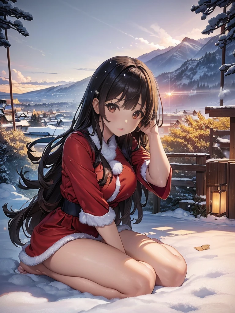 born, masterpiece, Ultra-fine photography,, 最 High Quality ,  super high resolution , (((Santa Claus costume))).(((Outdoor))), (((garden))), ((winter)), ((( Red Dress ))), (((Powder Snow))), (((Fantastic sky background))), (((Spectacular landscapes))), ((( spectacular sky background ))), (( big present box in front of you:1)), (((Powder Snowを受け止める))), ((( composition from above))), ((A plump body)), (( glamorous body)), ((Lewd pose)), ((( Bend your legs with your knees up))), ((( Open legs wide ))), (((Powder Snowを浴びる美女))), (((sexy lingerie))), (( Composition That Makes You Think of the Future )),((( as beautiful as in the picture))),  realistic, ((Sparkling Splash )), ((( majestic atmosphere))), ( amazingly beautiful woman ), ((Golden ratio of face)), ((Beautiful light reflection)), (( full body portrait )), (( glamorous body)), ( perfect anatomical body ), ( toes based on perfect anatomy ),Amazingly beautiful,  dynamic pose, Delicate face, bornきbornきとした目, very detailed background, Detailed face, Detailed busy background, nice,  high definition skin, Realistic skin details,8k, dslr camera for your birthday,  High Quality , Photorealism,View from above, (最 High Quality , 8k, masterpiece: 1.3), super high resolution ,Shot with Canon EOS R 6,  perfect anatomical body , Perfect anatomical fingertips,  dark brown hair : 1.1,  super detailed face,  detailed lips , Fine grain,  double eyelids , charm,masterpiece, 最 High Quality ,  looking far away ,  beautiful face, Freeze, Stunned,  dynamic pose,  very detailed background, Detailed face, Detailed busy background, nice,  high definition skin, Realistic skin details,8k, dslr camera for your birthday,  High Quality , Photorealism,View from below,NSFW,(最 High Quality , 8k, masterpiece: 1.3), super high resolution ,Shot with Canon EOS R 6,  dark brown hair : 1.1,  super detailed face,  detailed lips ,  almond-shaped eyes ,  double eyelids , beautiful Japanese wife , charm的,