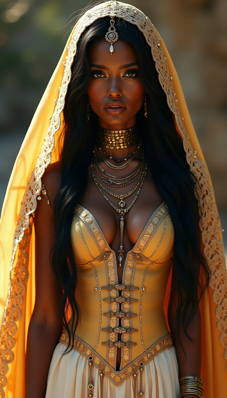 ancient AFRICAN queen beautiful detailed face radiant skin hyper-detailed in all white transparent silk complete body pose no bra no panties sitting on her throne