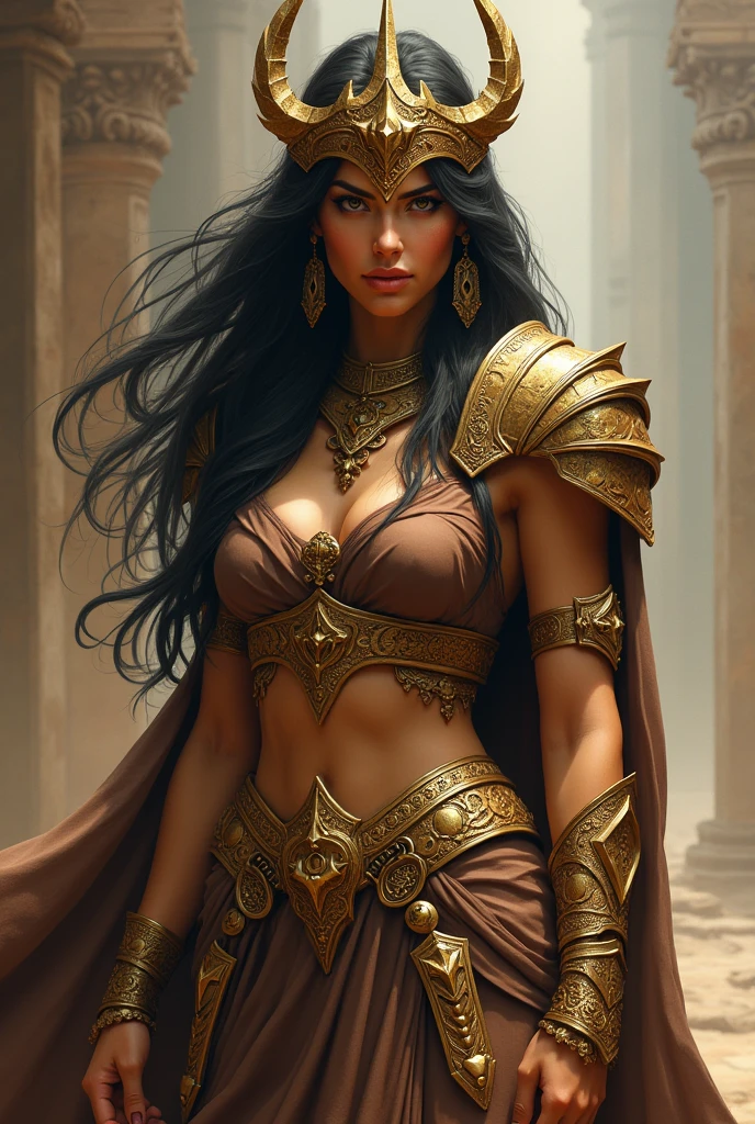((realistic:1.5)),((best quality)), ((masterpiece)),((detailed))a stunningly beautiful wicked queen, lush dark hair and green eyes, vain and arrogant, sinister, sparkling jewels and jewelry, inside of her elaborate ancient palace, ancient barbarian city in the background, stone walls, burning torches, burning braziers, piles of gold coins, flowing water, atmospheric fog, by Frank Frazetta, by Luis Royo, by boris vallejo,