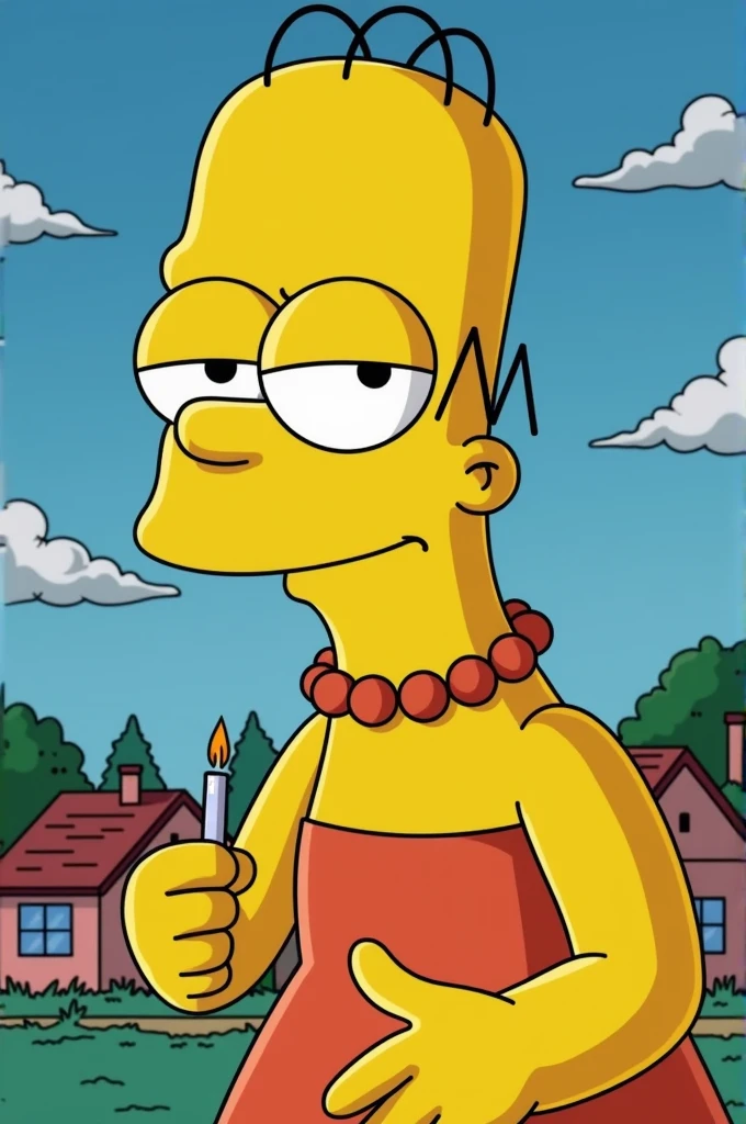 Lisa Simpson smoking a cigarette