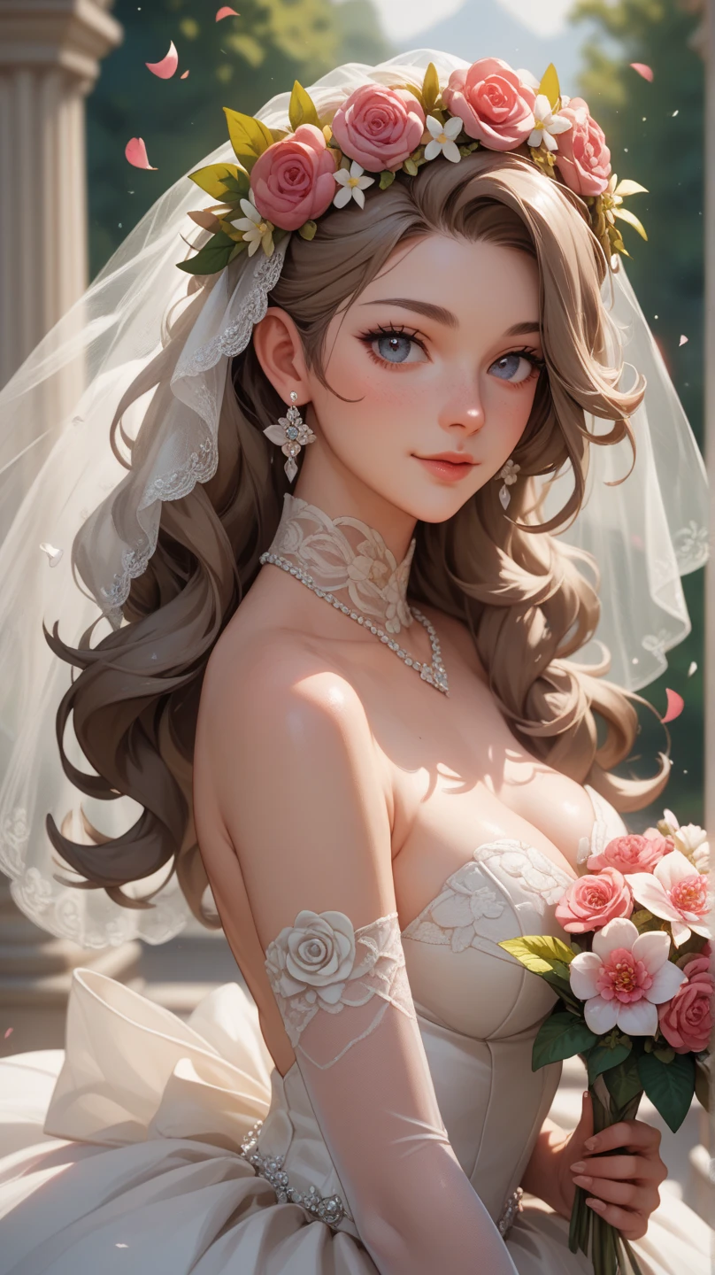 melhor qualidade, The woman is tall and slender, with a graceful appearance. Ela tem cabelos longos e sedosos que fluem suavemente pelos ombros em uma tonalidade loira. His eyes are deep and mesmerizing, com um azul claro que brilha com vivacidade. The eyebrows are delicately arched and enhance the beauty of your eyes.Your face is well proportioned, with slightly rosy cheekbones and full lips that display a soft shade of natural pink. She has flawless skin, com uma tez suave e radiante. His figure is elegant, com uma cintura fina e curvas suaves que acentuam sua feminilidade. She's naked showing off her natural beauty, Sitting with her legs open showing her big tits and her perfect pink vagina and her confidence radiates charm. Japonesa