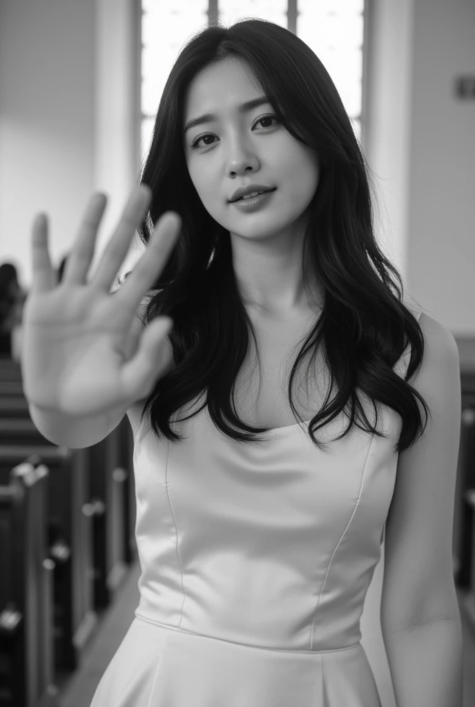 Beautiful girl portrait、(Thai university uniform:1.3)、(Emphasize large breasts:1.3)、Studio shot、(Chroma key compositing materials:1.2)、(Expression of debauchery;1.2)、Green Screen、(Face the ceiling:1,9)、A pose that emphasizes the bust line、(Protruding bust line:1.5)、(Side angle:1.9)、Composition from the waist up、Flat lighting、Bind the chest with rope、Lift your chin、Half-close your eyes、Open your lips, white short-sleeve shirt, black tight mini skirt, brown suede belt, whit sneakers, metal shirt buttons