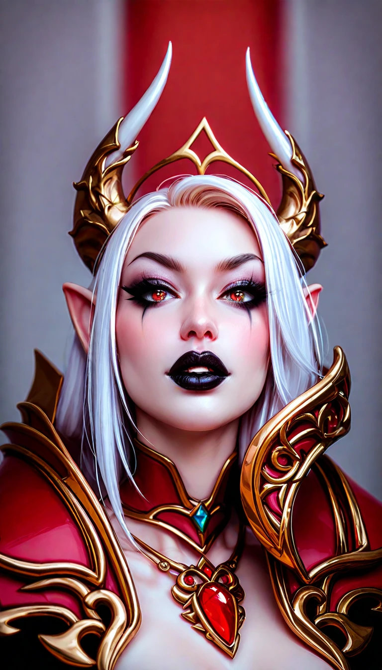 painting of a woman with a white face and red and blue paint on her face, warcraft artwork, world of warcraft art, from warcraft, blizzard warcraft artwork, highly detailed fantasy art, world of warcraft art style, portrait of an orc, portrait of an orc warrior, orc themed, world of warcraft splash art, world of warcraft concept art, wow 4 k detail fantasy