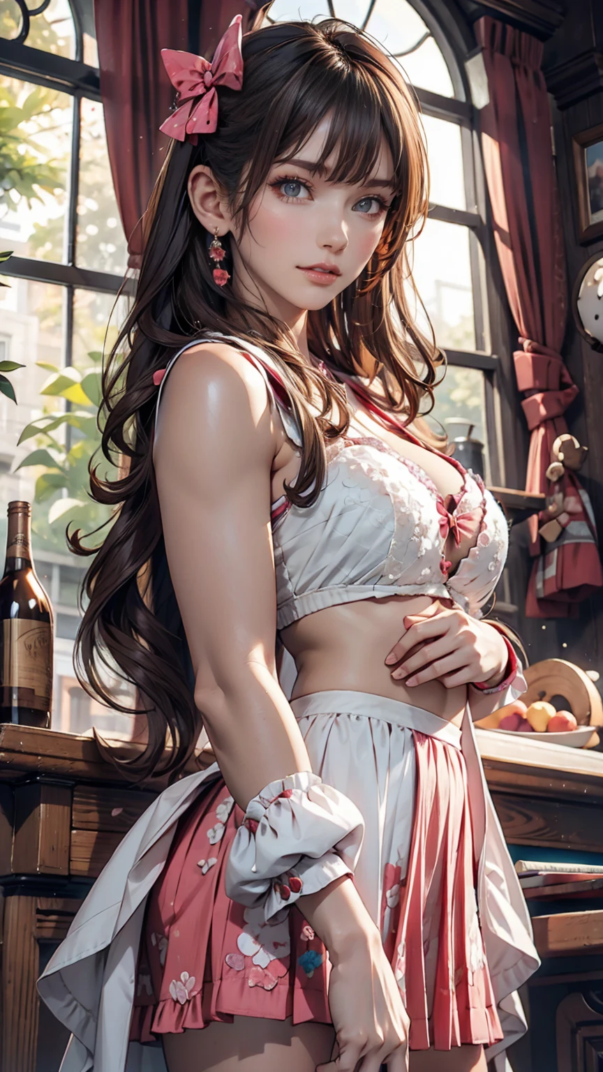 24 year old Caucasian female、Greek costume、Lace-up sandals、Sexy、Sexy proportions、Hair ornament with flower decoration、Rome city background