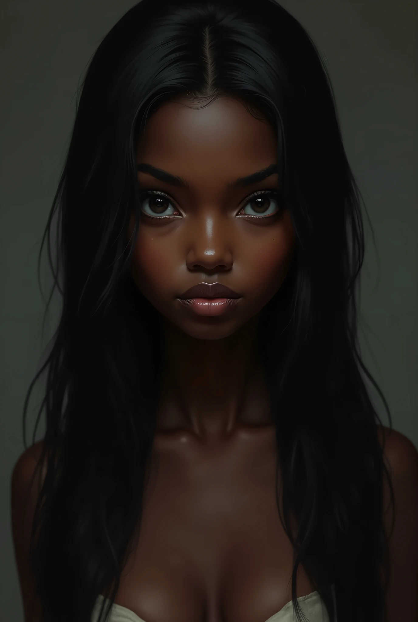 Age fifteen year old black girl sitting nude full body.