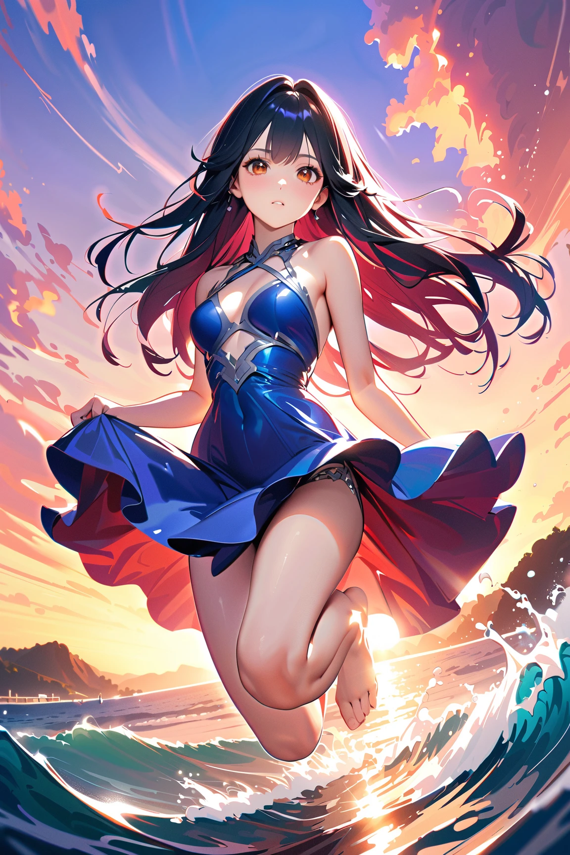 Nico robin one piece red elegant dress