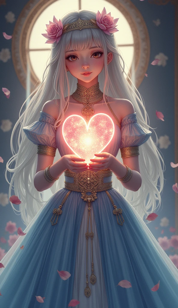 high details, best quality, 16k, [best detailed], masterpiece, best quality, (extremely detailed), a view from the rear of a beautiful angel looking through  a magical portal onto hell, the portal has magical pink magical wards  on it, she sees the fiery hell and rolling inferno faize , GlowingRunes_paleblue, GLOWING STYLE