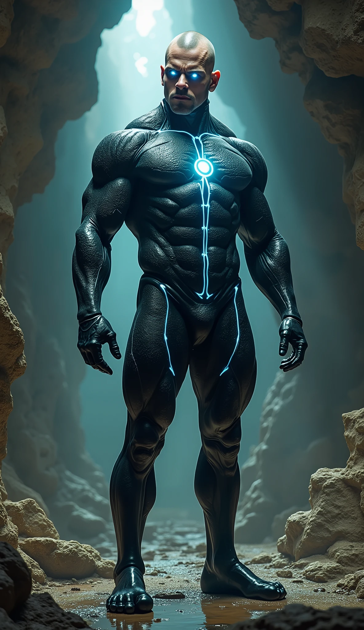 Moonlit night, supernatural virtual handsome hunky masculine humanoid emerges from shadows, low key, cinematic photo, spiritual being, reality and virtual realm blur, meticulously rendered light worker, sleek physical and ethereal form, luminous plasma tendrils, otherworldly power, iridescent skin subtle nuances, shimmer, reflects surrounding darkness, entrancing visual spectacle, impeccable resolution, transports viewers, paranormal meets cutting-edge technology, by YJLareaux, ultra-clear, dramatic lighting, 8k.