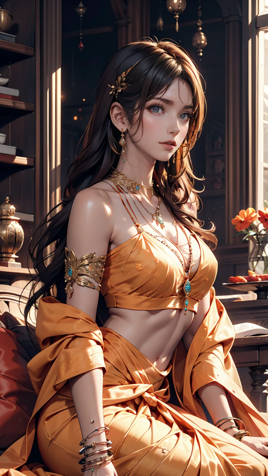(extremely detailed CG unity 8k wallpaper:1.5),<(masterpiece:1.5), (best quality:1.7), high resolution illustration, (finely detailed eyes and detailed face:1.3), (detail:1.3, best quality, (ultra-detailed), (an extremely delicate and beautiful), (illustration), (painting),(masterpiece:1.5),cinematic light,dynamic angle,floating,sharp focus,(2d:1.7), (best quality:1.3),(illustration:1.1),((disheveled hair:1.2),(beautiful detailed eyes:1.1),(cinematic light:1.1), Indian teen girl, young face,