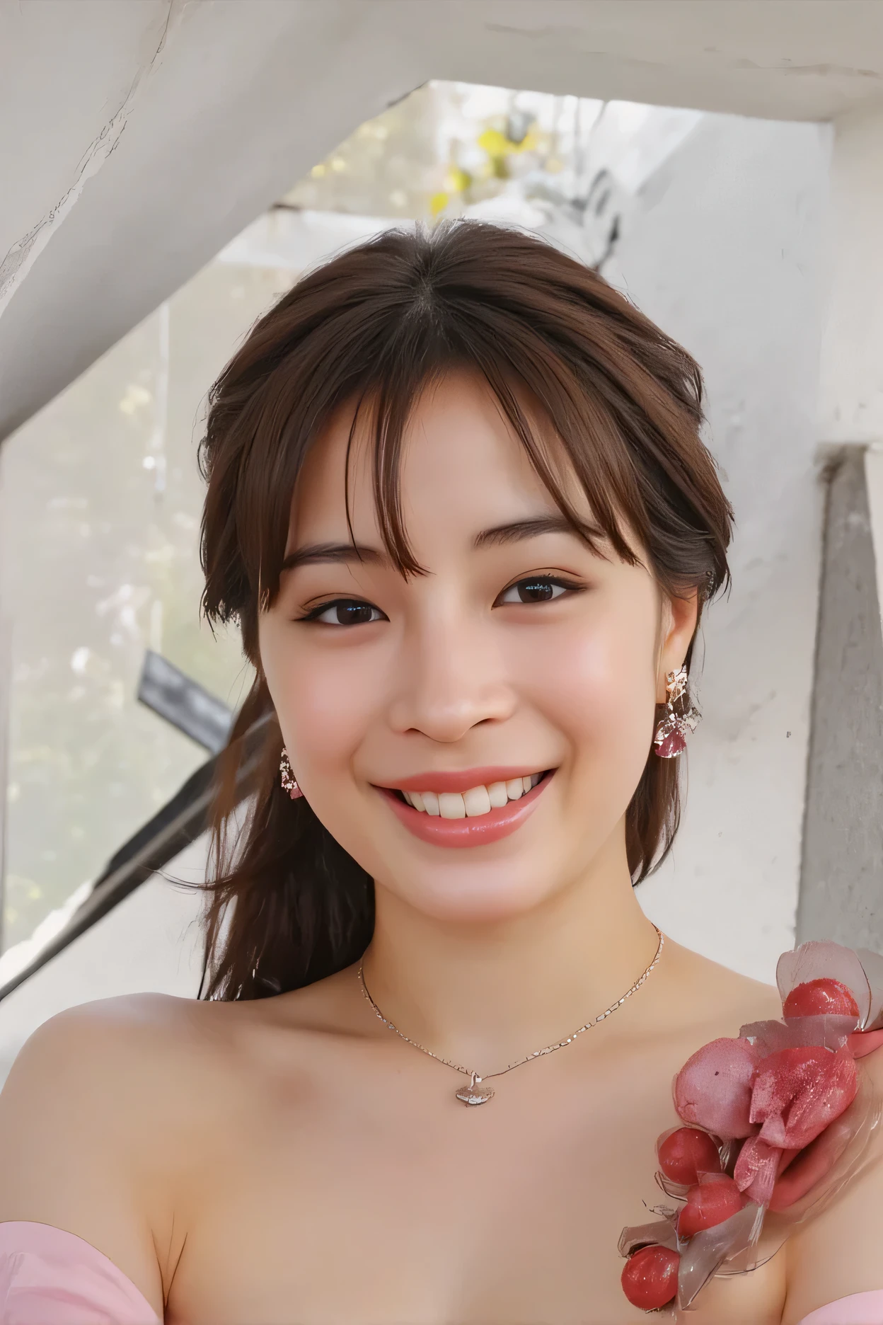 smile :2.0、 (Ultra Precise Human Body Structure   } ,,{{ top quality}}、{{  RAW photos }}、{{8k、32K}}、{{masterpiece}}、{{  realistic  }}、{{ Photo realistic :1.8}},、{{  1 girl:18 years old:smile:Glittering Skin}}、[[Naked： boobs、Nipples：Pussy ：vagina：  clitoris ：]]Photo Mapping、Physically based rendering、  high image quality、   high definition  、1080P、(  beautiful face)、(Detailed description of the face)、(   Detailed description of the hand setter &#39; muscle area )、,( detailed eyes ：)、  Rich details  、(  Stunning Features  :1.35)、( DETAILS EYES )、  cute women look forward to seeing you 、Delicate clavicle、  Various Poses、  Beautiful skin 、  There is a soft light on the high part of the cheek  ,,{{   small pores and hair follicles  、   You can see even the thinnest blood vessels   }}。{{The skin is smooth}、{{She has a natural flush to her cheeks 、Healthy glow}},{{  The eyes are large and clear blue}}、  There is a fine pattern on the iris  、{{ Light is reflected 、 slightly tilted to }}}。  There is a slight shadow under her eye  、{{  Lashes are long and naturally curled :1.8}}。{{ Her lips are a soft pink :1.6}}、  Smooth texture that gives off a natural glow  、 。 {{ women wear fitted pink tops }} .{{Manicure:Pink}}、{{{{ The background is a pale black and white gradation  }}}}},,  realistic   shadows and textures、  picture-like depiction.。
