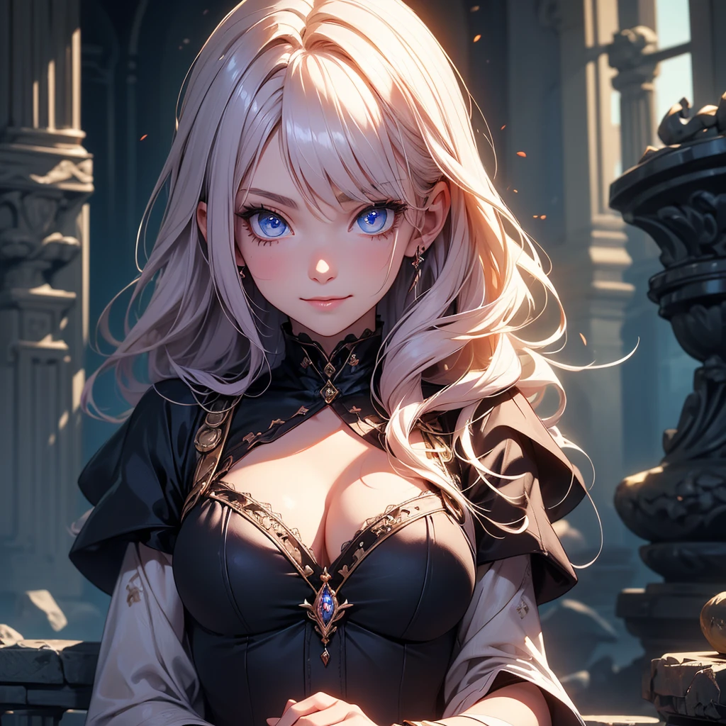 Anime Kawaii sexy Perfect Slim sensual body large breast and huge thighs, An intricate and highly detailed illustration of anime (Young girl). beautiful girl with pointed ears, blond hair, silver accessories, zipper unzipped, elegant, (best quality,4k,8k,highres,masterpiece:1.2),ultra-detailed,(realistic,photorealistic,photo-realistic:1.37),portrait,fantasy,cinematic lighting,dramatic colors,chiaroscuro,moody atmosphere