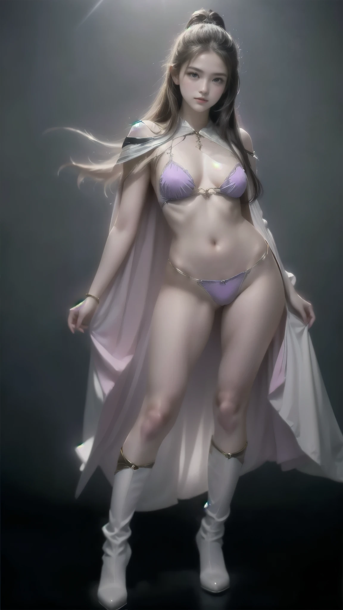  highest image quality 、 real image、18 years old美少女、ポニーテール pretty woman、 Pretty sister 、A woman wearing a pink dress and cape stands in front of a building, 18 years oldの女の子,Jun the Swan、science ninja、 white panties 、 pretty woman、 As a retro-futuristic heroine, 18 years old、As a retro-futuristic heroine, beautiful thighs、Sheila, She - RA, portrait of anime heroine, Portrait of a modern dharna, anime visual of SUPER GIRL, SUPER GIRL, official art, , hurry up, Blowjob Mecha White Miniskirt, 
([long hair hair]:1.8), (full body:1.8), (upper body up:0.3), (hyper realistic:1.4), (realistic:1.3), (best quality real texture skin), Detailed eyes, detailed face, PERSEPHONE, persephone, (SFW:1.5) Hyperrealistic, LESS saggy breasts, (SMALL BREASTS:1.5), (HUGE LEGS:1.5), (LESS THIGHS:1.5),  perfect legs ,  perfect legs , pernas added, pernas added e perfeitas,  shapely legs, toned thighs, pernas added, Smooth thighs. ( erotic pose :1.5), (thick eyebrows:1.2), (big purple eyes:1.2), ( ultra detailed eyes:1.4), ( high resolution eyes :1.1), ( ultra detailed skin texture:1.4), (Beautiful toned body:1.1),  cameltoe