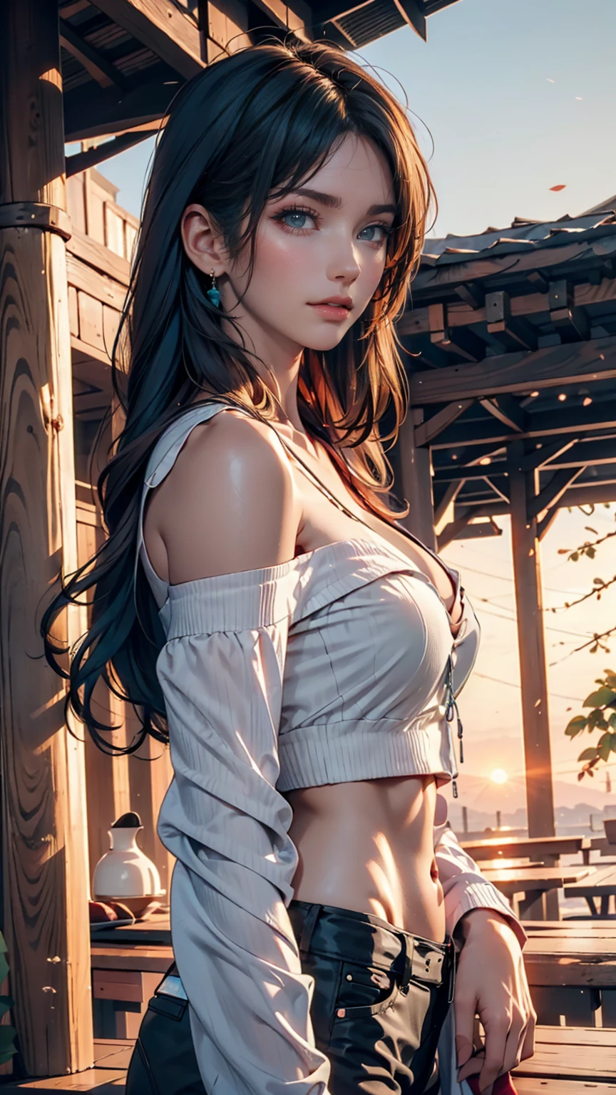 （A MILF、red blush、20yo、Narrow-eyed、Highlights in the eyes）(Photorealsitic:1.4)、独奏、top-quality、extremely delicate and beautiful、hight resolution、1girl、tifa_lockhart、a smile、cowboy  shot、A dark-haired、length hair、Beautiful detailed red eyes、Facial light、电影灯光、nabel、(gigantic breasts:1.0)、detailedbackground、Fluttering hair、Adult Beautiful Woman、(Hold your breasts between your arms and pull your breasts closer)、From  above、, absurderes, enticing, 超A high resolution, A hyper-realistic, High Detail, Soft lightning、the golden ratio、Competitive swimsuit with pink lines on a white background, Wet and see-through, wetted skin, , detailedbackground, Enjoy a vacation at a luxury resort hotel, in poolside, Lavishly decorated awning parasols, Luxurious beach chairs, Warebyte, Looks Back, looking down to viewer,((From below:1.5)),((Leaning forward)), seen from back, ((Low angle shooting method with emphasis on buttocks)), (NSFW:1.2)