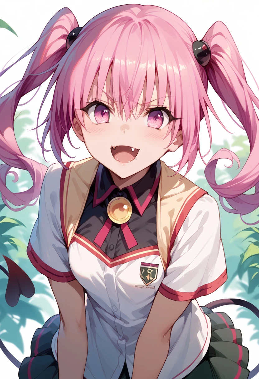 masterpiece, high definition , top quality,8k
(Nana Asta Deviluke,fang,long hair,pink eyes,pink hair,tail,twintails)