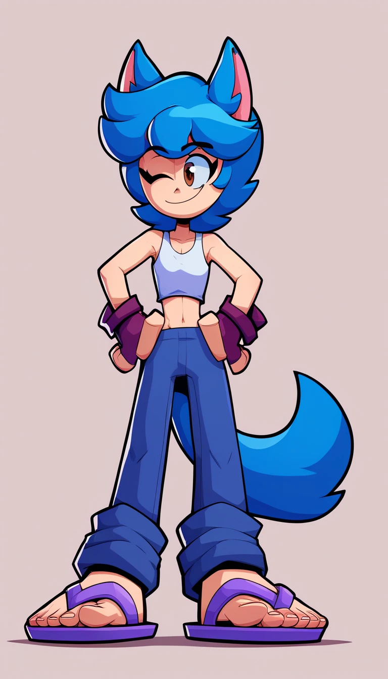 (1girl, solo), (kobold_girl, monster_girl:1.2), (anthro_female_kobold:1.2), violet eyes, orange skin, scales, skin scales, white scales, shorts, pink pants, shirt, soft blue shirt, bracelet, necklace, earrings, standing, sleeveless, skirt