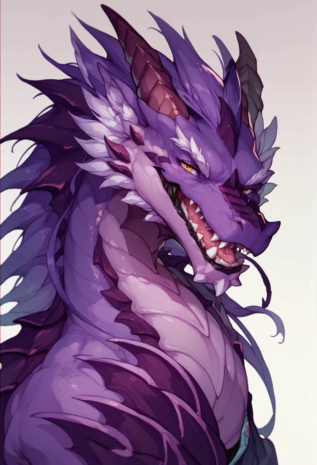 three-headed purple dragon